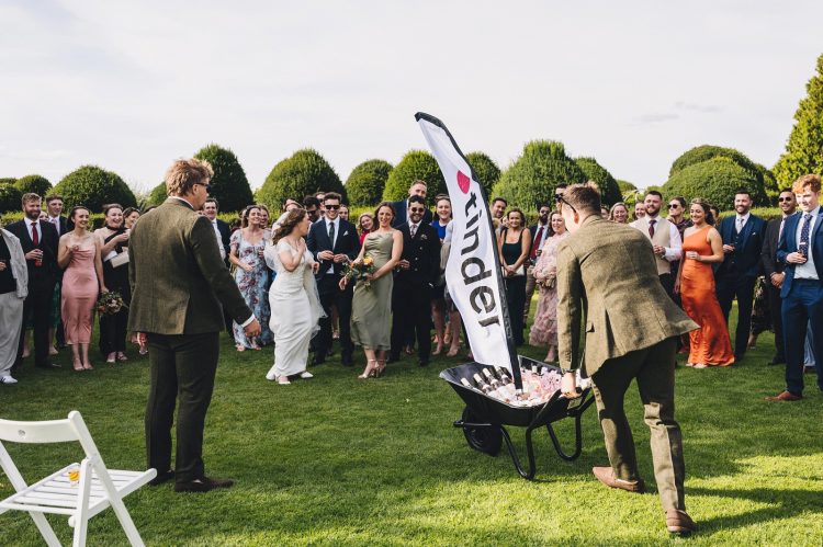 outdoor speeches by the moat at Birtsmorton Court
