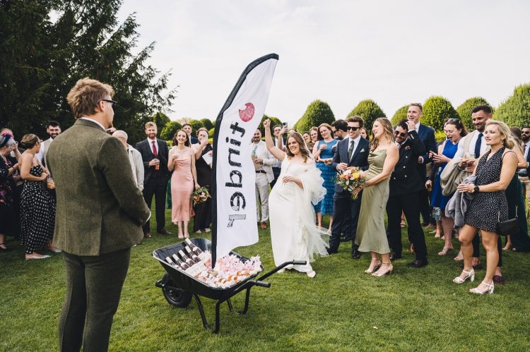 outdoor speeches by the moat at Birtsmorton Court