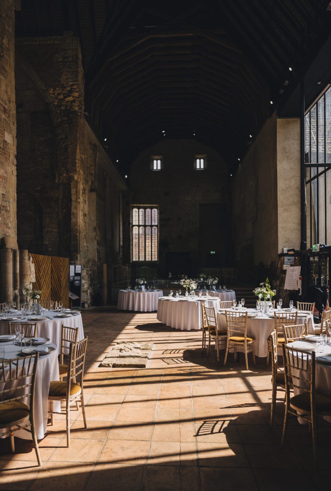 wedding decor at Blackfriars Priory