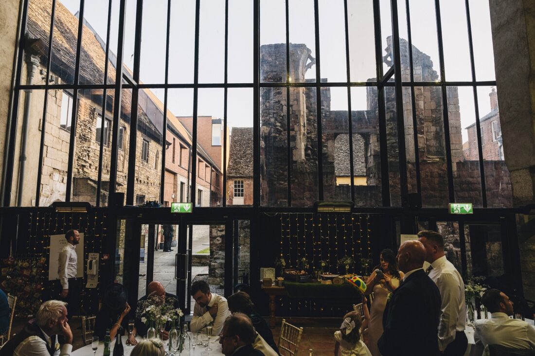 historic Blackfriars Priory during the wedding reception