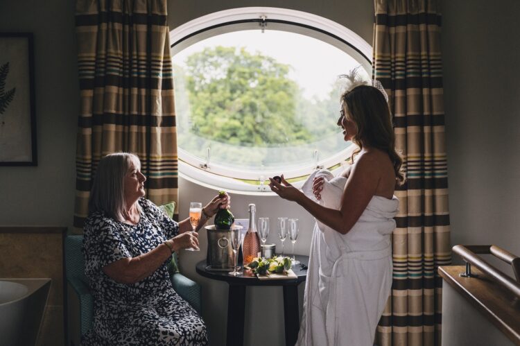 bride getting ready at Bowood