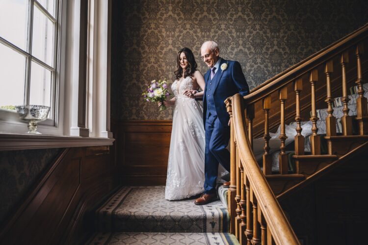 on the way to the ceremony at Brockencote Hall