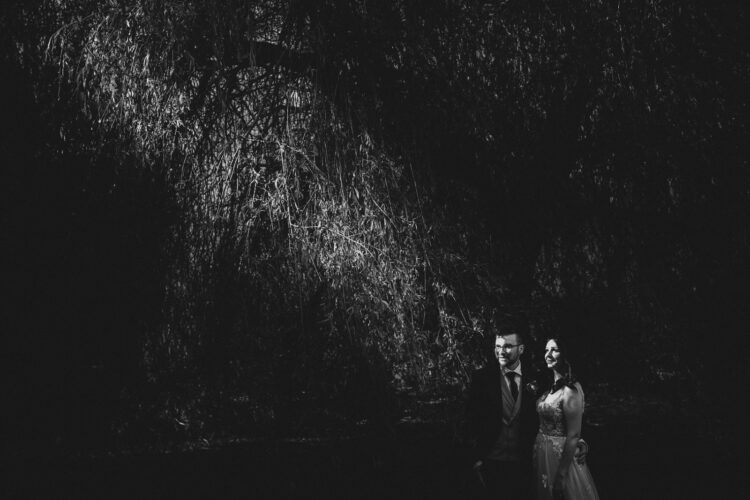 bride and groom wedding photosession at Brockencote Hall