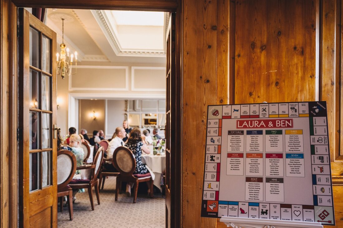 wedding breakfast at Brockencote Hall