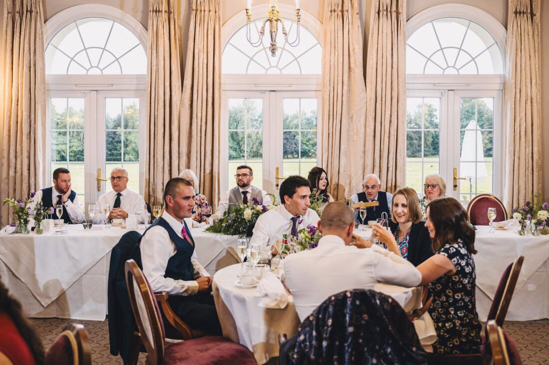 wedding breakfast at Brockencote Hall