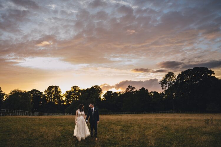 bride and groom wedding photosession at Brockencote Hall