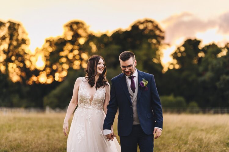 bride and groom wedding photosession at Brockencote Hall