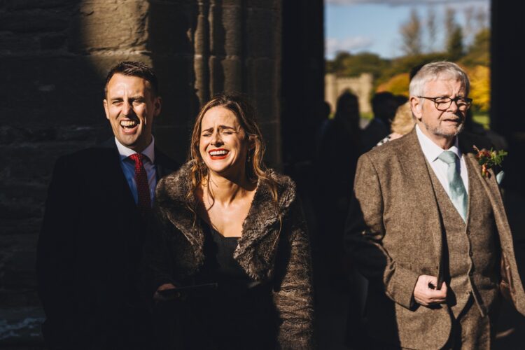 wedding guests at Hampton Court Castle