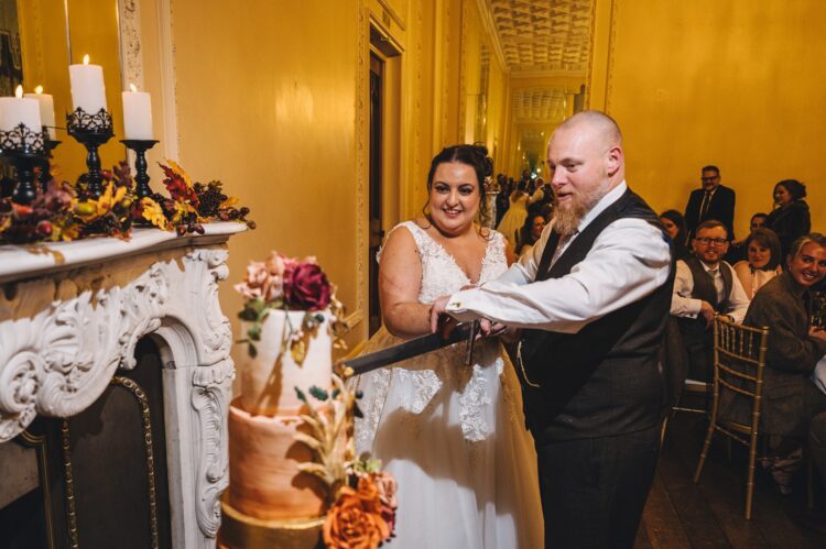 cake cutting with a sword at Hampton Court Castle