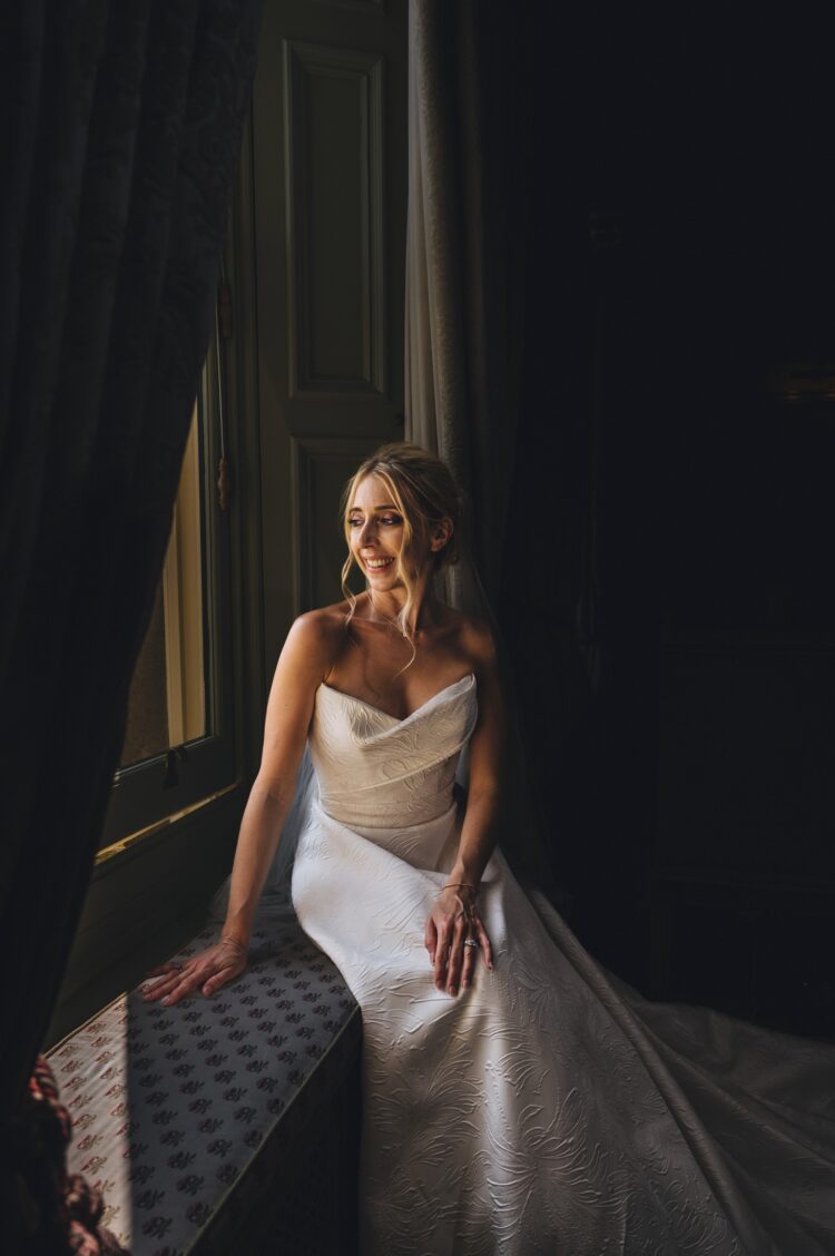 bride posing on her wedding day at Kilworth House