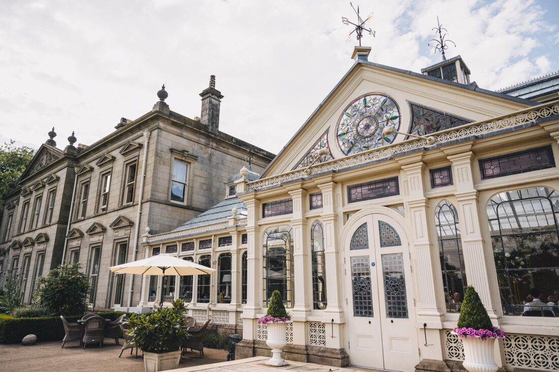 front of Kilworth House hotel during a wedding reception