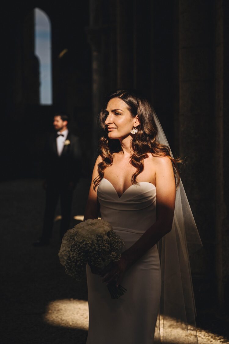 just married at San Galgano Abbey, Tuscany, Italy