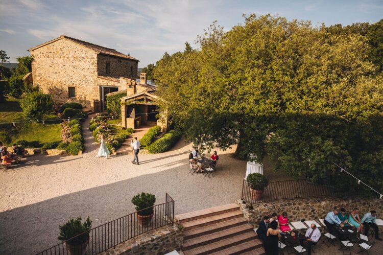 guests chilling in the courtyard