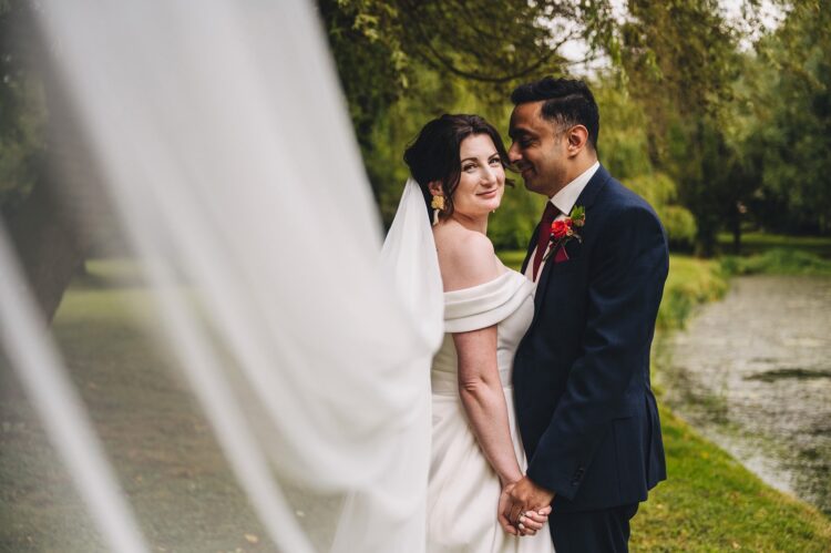 couple shoot during a wedding day at Water's Edge Ewen