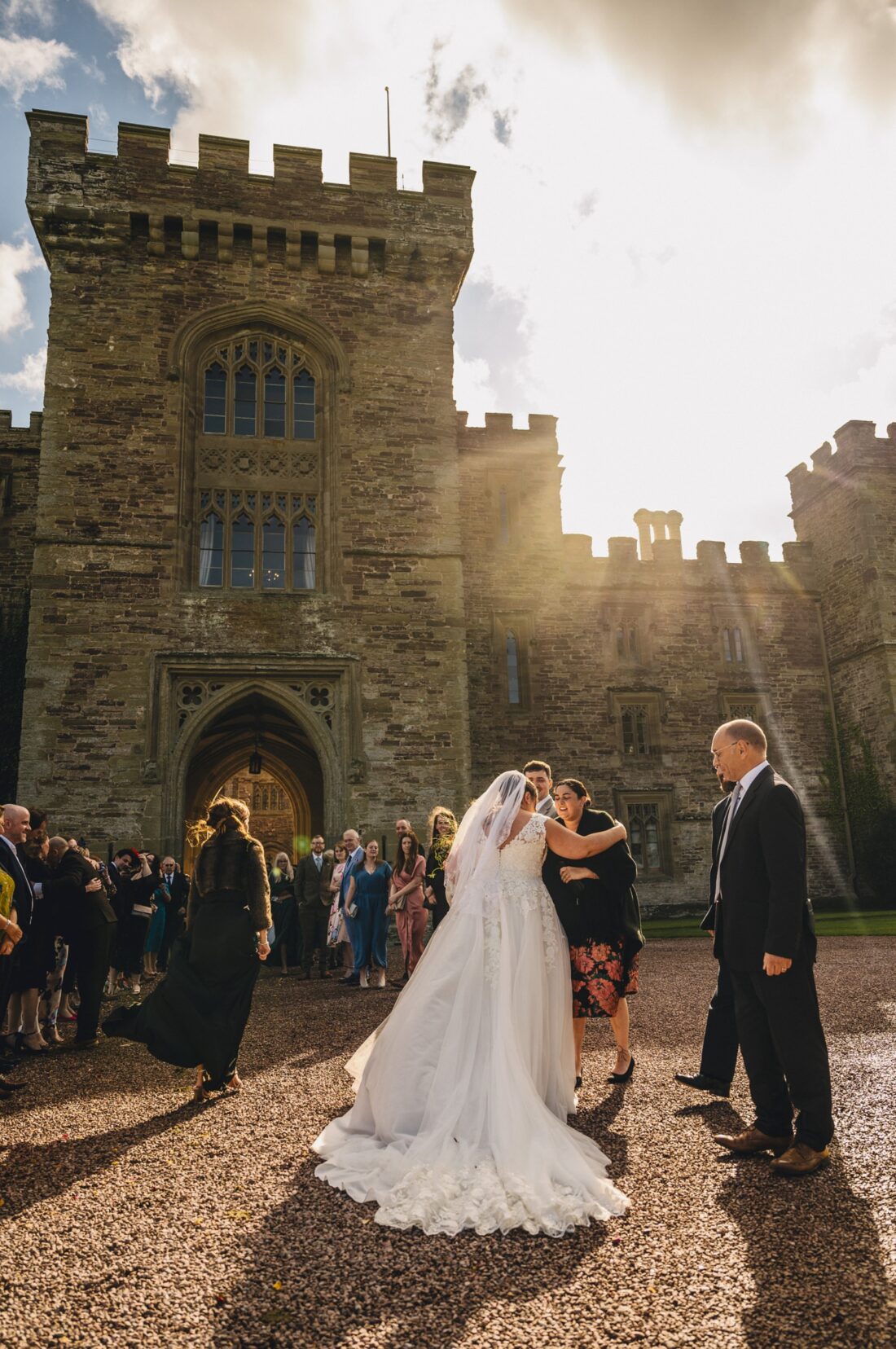 confetti moment at Hampton Court Castle