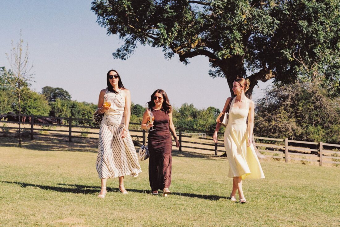 analogue photography at Old gore barn 35mm wedding guests enjoying the grounds
