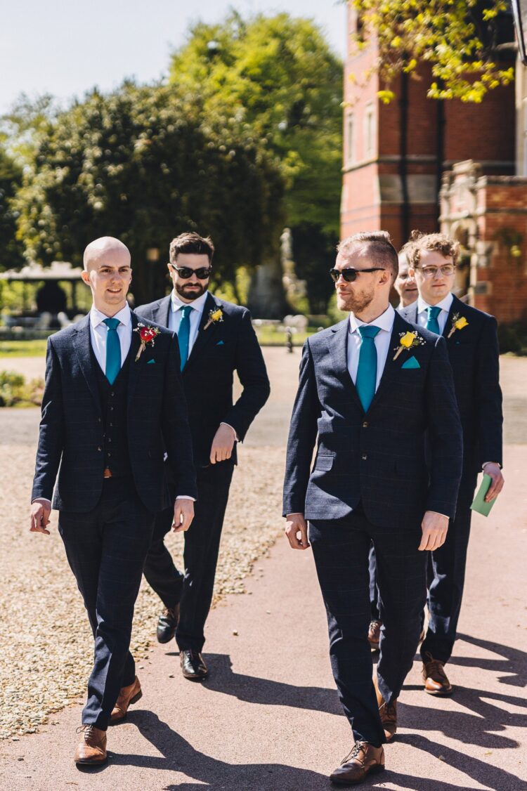 groom on the way to the ceremony at Berwick Lodge