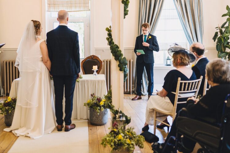 wedding ceremony at Berwick Lodge