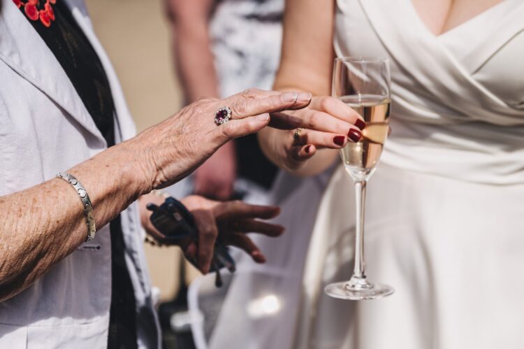 reception drinks at Berwick Lodge wedding venue