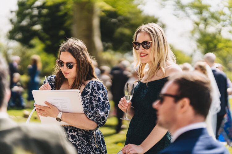 reception drinks at Berwick Lodge wedding venue