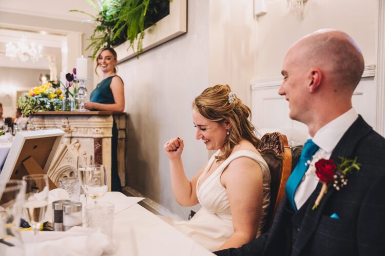 wedding breakfast and the speeches at Berwick Lodge