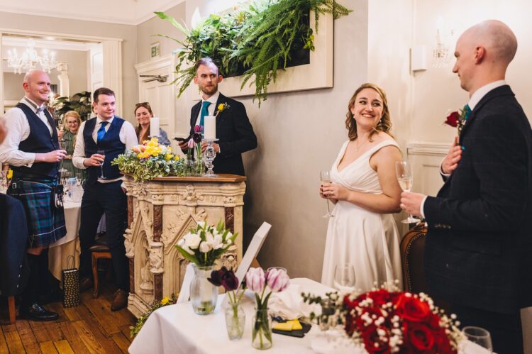 wedding breakfast and the speeches at Berwick Lodge