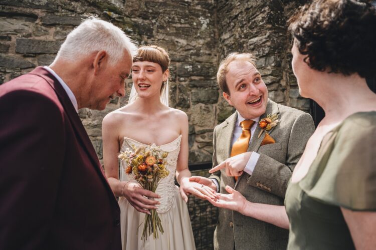 Hay castle wedding photography - wedding reception fun
