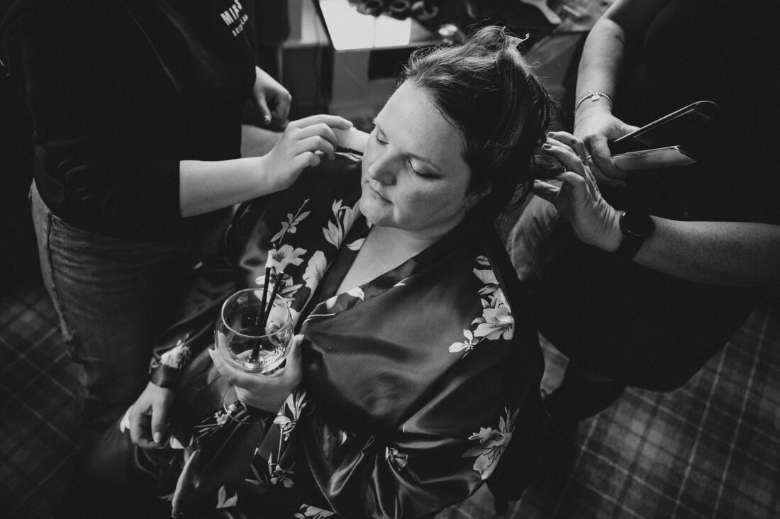 bride getting ready at Hensol Castle