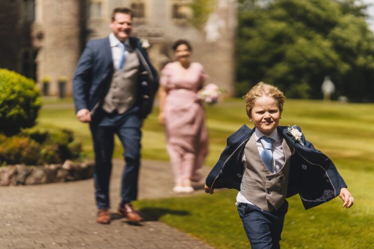 wedding fun and reception drinks at Hensol Castle