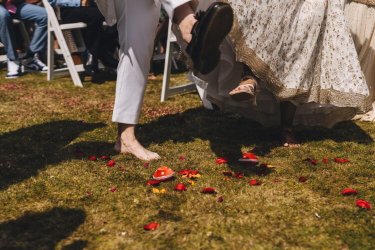 LGBTQ wedding photographer outdoor hindu wedding ceremony at How Caple Court