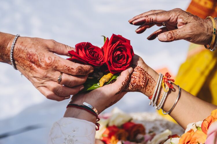 LGBTQ wedding photographer outdoor hindu wedding ceremony at How Caple Court