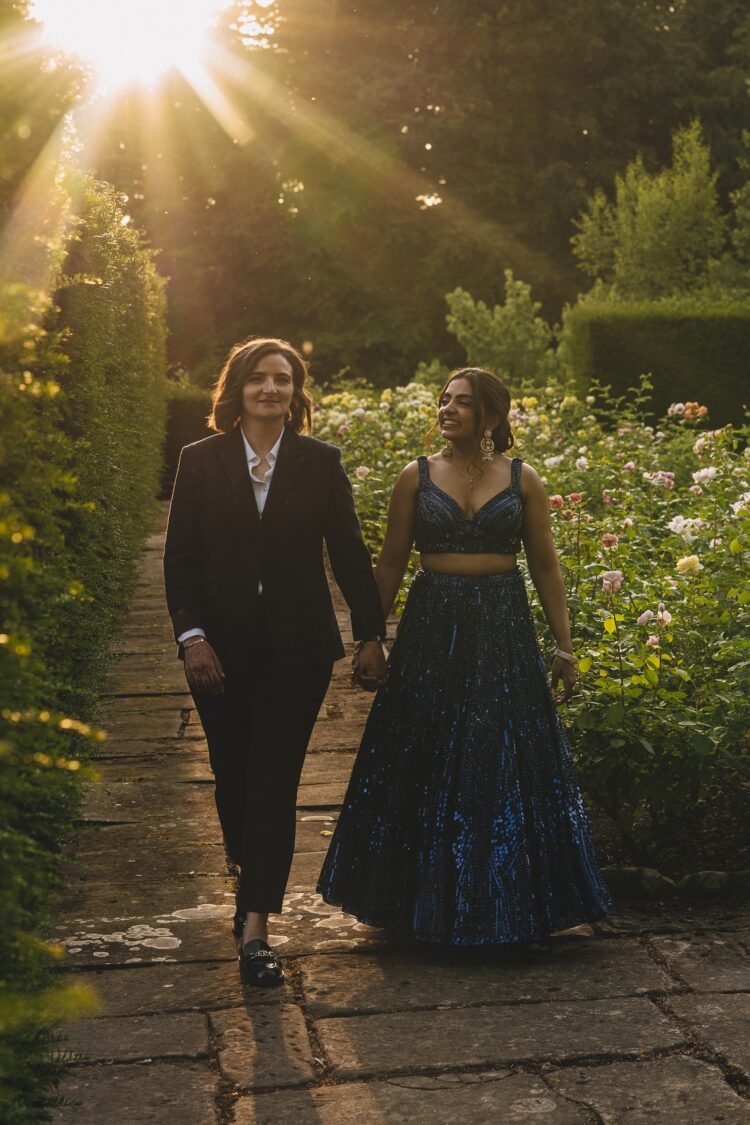 LGBTQ wedding photographer hindu brides in the golden hour