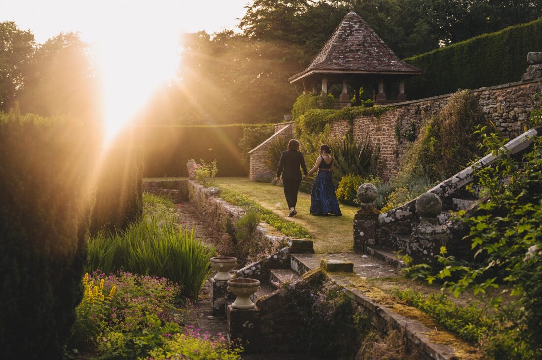 LGBTQ wedding photographer hindu brides in the golden hour, how caple court wedding photography