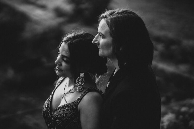 LGBTQ wedding photographer hindu brides in the golden hour