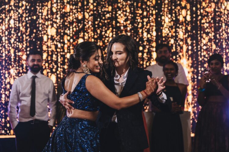 hindu wedding dance floor fun at How Caple Court herefordshire