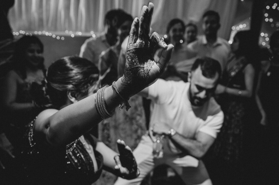 hindu wedding dance floor fun at How Caple Court herefordshire