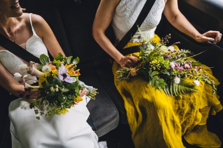 two brides on the way to their wedding ceremony