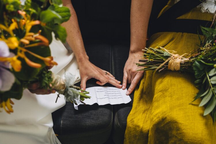 two brides on the way to their wedding ceremony