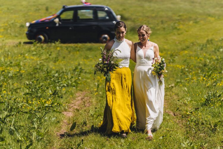 two brides on the way to their wedding ceremony