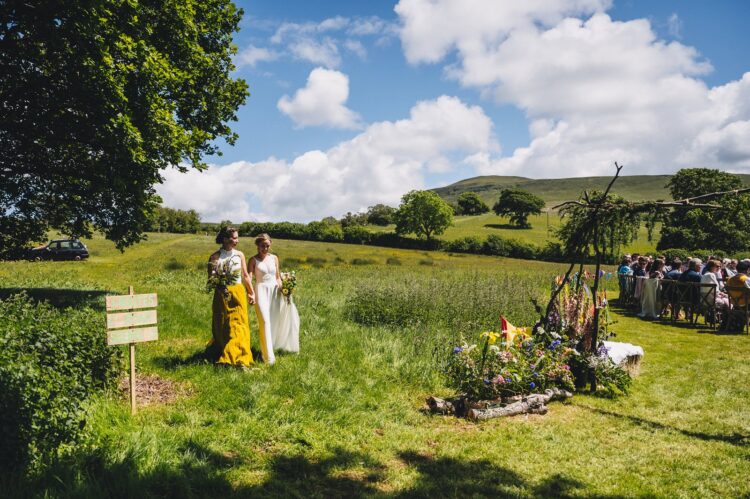 two brides on the way to their wedding ceremony