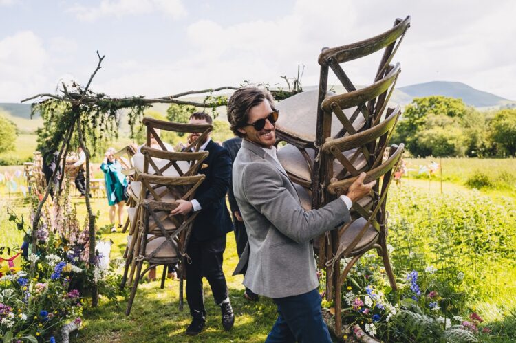 after same sex wedding ceremony in the Black Mountains