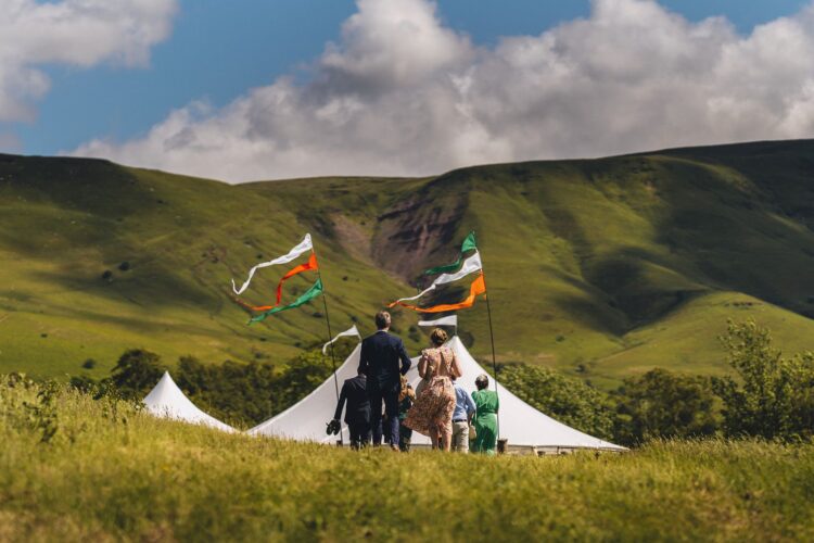 after same sex wedding ceremony in the Black Mountains on the way to the reception