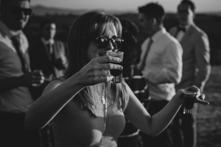 garden games and guests having fun during wedding reception LGBTQ wedding in the Black Mountains