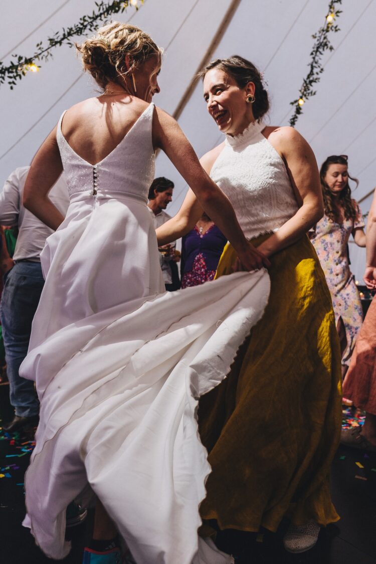 wedding evening fun in the Black Mountains LGBTQ wedding photographer