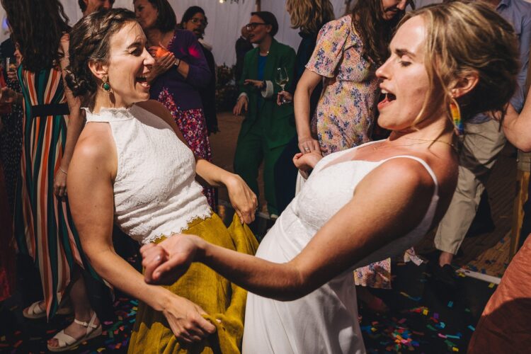 wedding evening fun in the Black Mountains LGBTQ wedding photographer