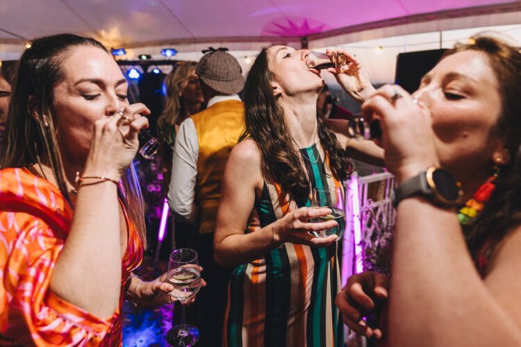 wedding evening fun in the Black Mountains LGBTQ wedding photographer