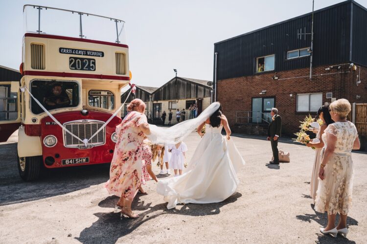 bride before ceremony Over Barn wedding photography