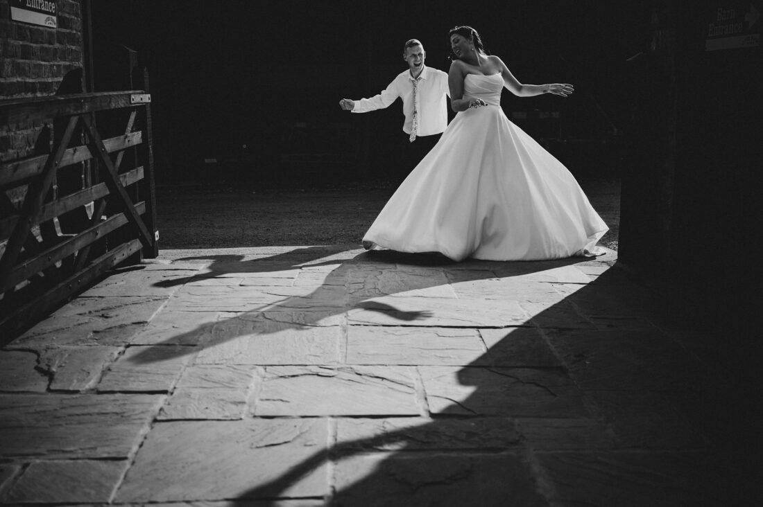 bride and groom portraits Over Barn wedding photography