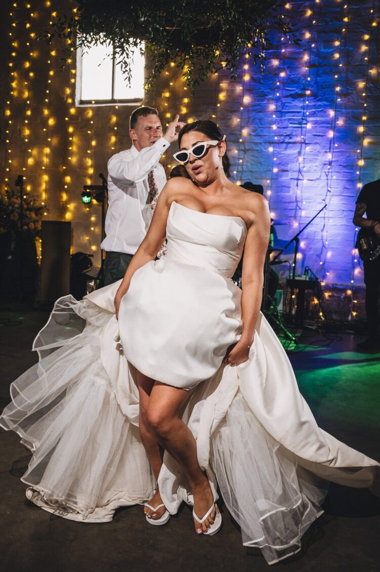 wedding evening fun at Over Barn