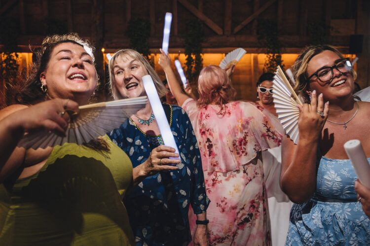 wedding evening fun at Over Barn